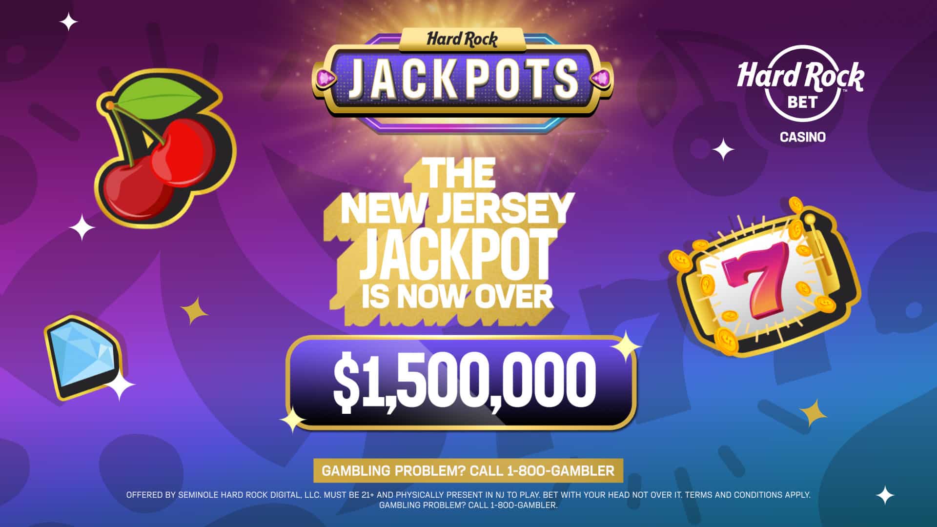 The New Jersey Jackpot is now over $1.5 million at Hard Rock Bet Online Casino