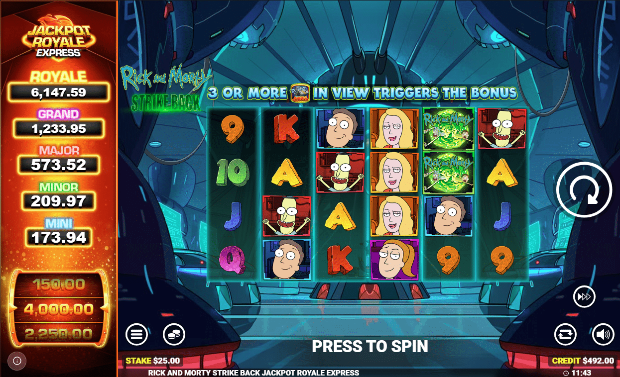Rick and Morty Strike Back Jackpot Royale Express