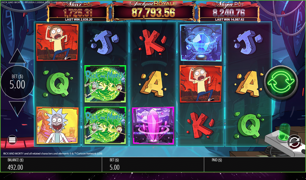 Rick and Morty Wubba Lubba Dub Dub Jackpot Royal Express
