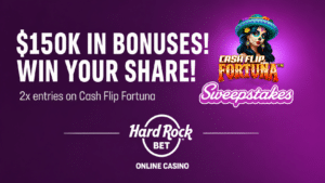 Win your share of $150k in bonuses in this sweepstakes. Get 2x entries on Cash Flip Fortuna
