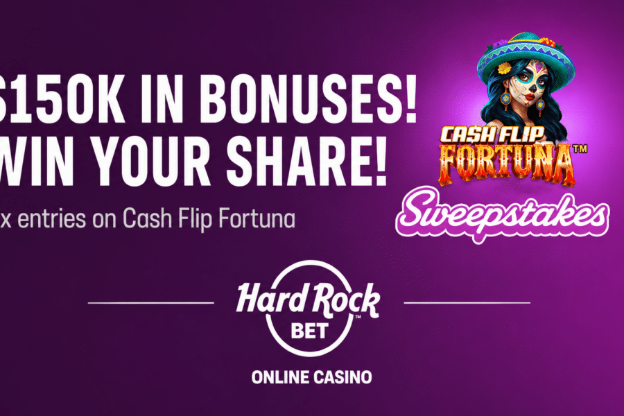 Win your share of $150k in bonuses in this sweepstakes. Get 2x entries on Cash Flip Fortuna
