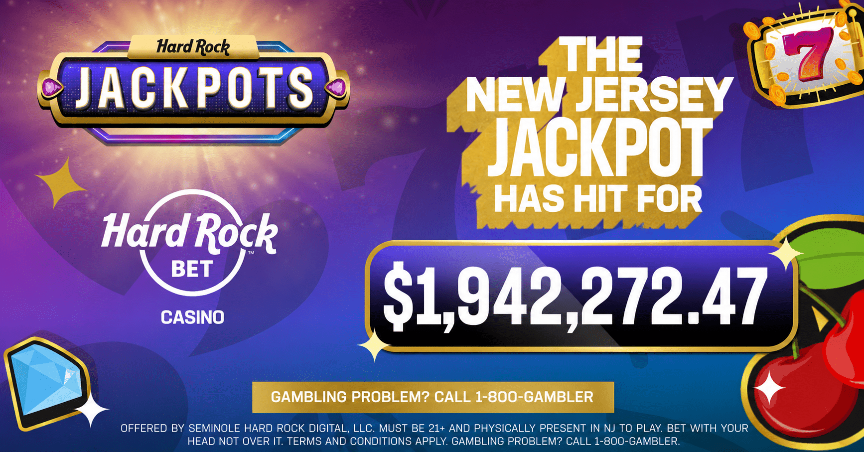 The New Jersey Jackpot has hit for over $1.9 million