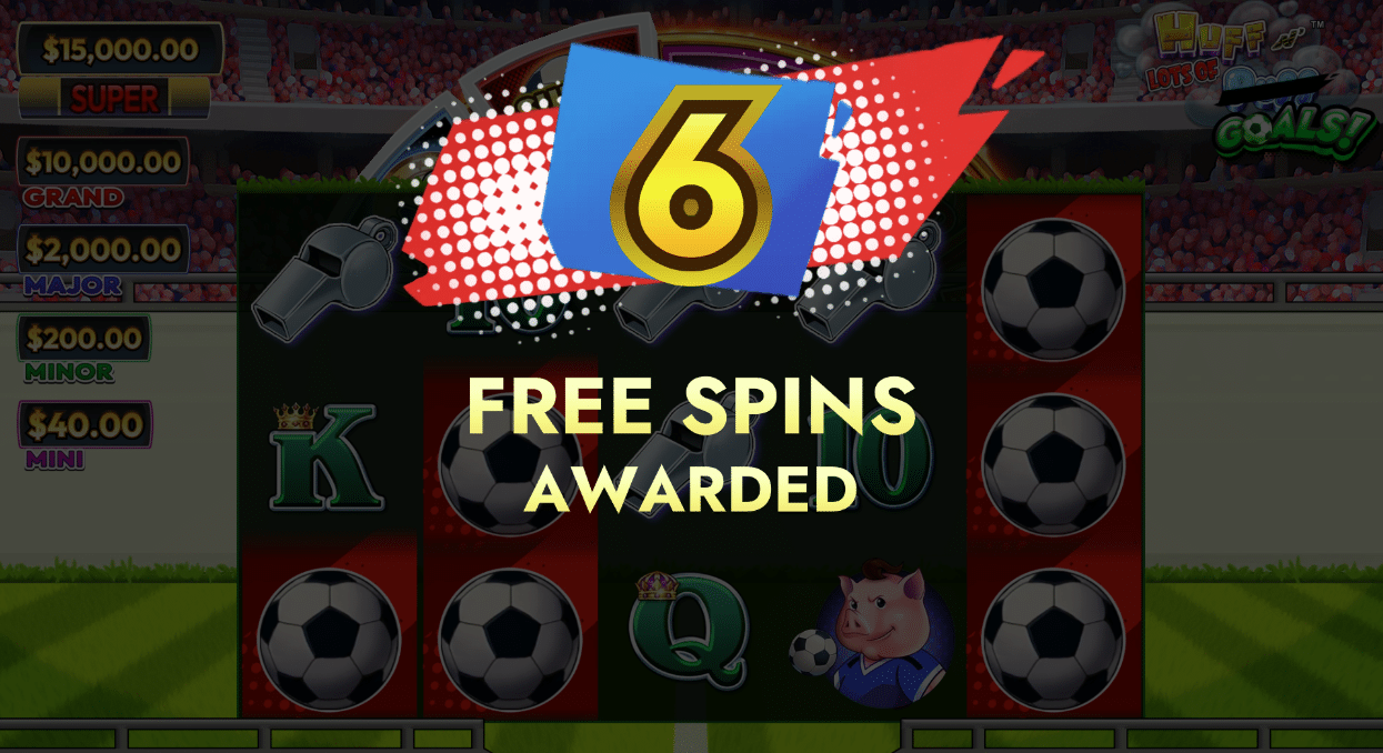 Huff N Lots of Puff Goals - Free Spins awarded