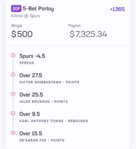 B Hen Parlay Game 1