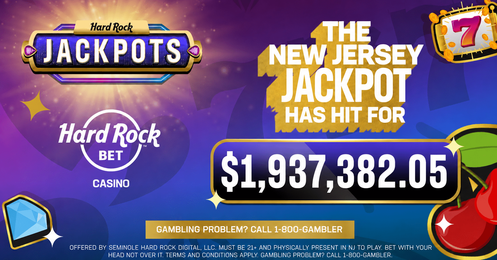 The New Jersey Jackpot has hit for $1,937,382.05